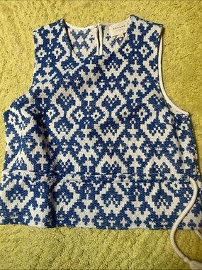 Sezane Blue and White blouse